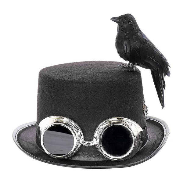 wide brim hats carnival retro gothic hat steampunk cosplay black jazz cap with crow goggles u4le, Blue;gray
wide brim hats carnival retro gothic hat steampunk cosplay black jazz cap with crow goggles u4le, Blue;gray