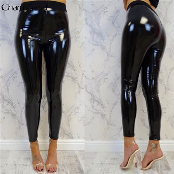 womens black high waist pants slim soft strethcy shiny wet look faux leather vinyl leggings trouser pants pantalon femme, Black;white
womens black high waist pants slim soft strethcy shiny wet look faux leather vinyl leggings trouser pants pantalon femme, Black;white