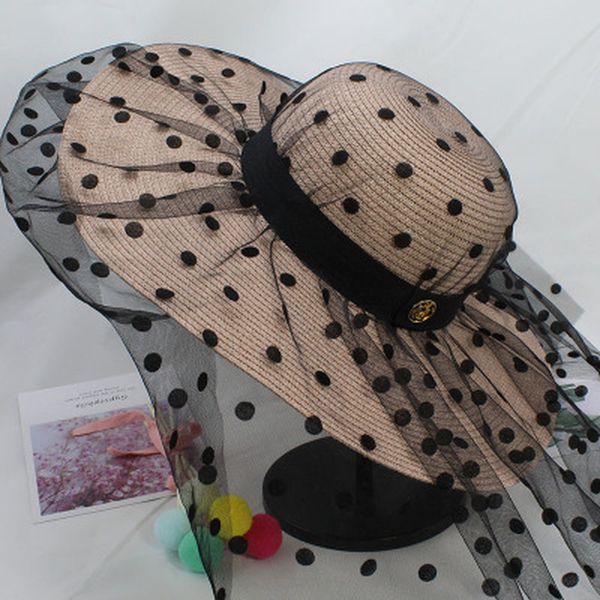 sun hats straw net yarn big brim elegant fascinator women hats summer outdoor beach travel black luxury sun protective women hat c0123, Blue;gray
sun hats straw net yarn big brim elegant fascinator women hats summer outdoor beach travel black luxury sun protective women hat c0123, Blue;gray