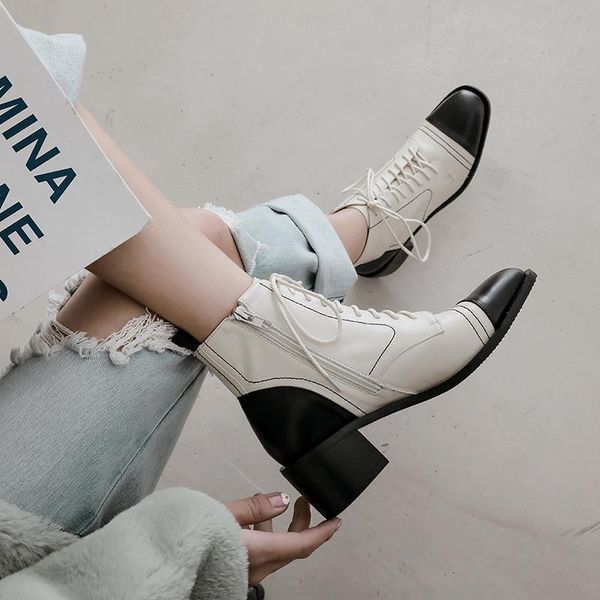 boots mixed colors cow leather women concise side zipper autumn winter thick high heels pumps party working est shoes woman, Black
boots mixed colors cow leather women concise side zipper autumn winter thick high heels pumps party working est shoes woman, Black