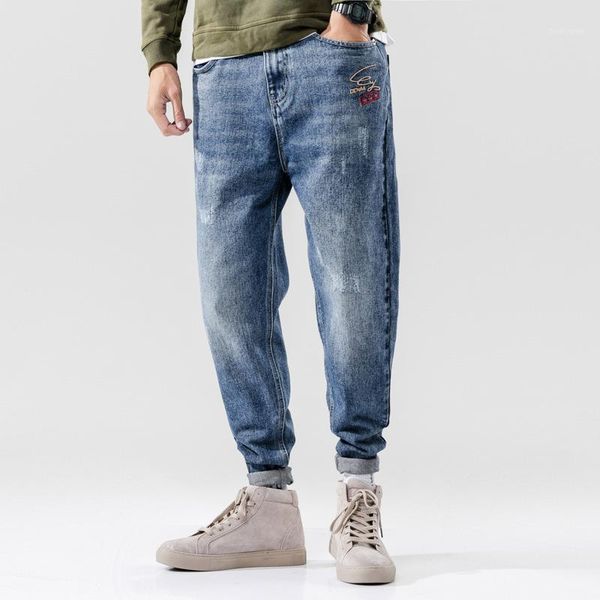 fashion streetwear men jeans autumn winter denim cargo pants harem trousers small bottom embroidery loose fit hip hop jeans men1, Blue
fashion streetwear men jeans autumn winter denim cargo pants harem trousers small bottom embroidery loose fit hip hop jeans men1, Blue