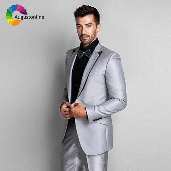 italian shinny silver men suit slim fit wedding groom tuxedo man blazer jacket pants 2piece costume homme terno masculino, White;black
italian shinny silver men suit slim fit wedding groom tuxedo man blazer jacket pants 2piece costume homme terno masculino, White;black