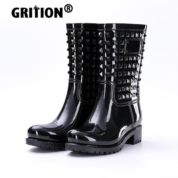 grition women rain boots non-slip fashion water shoes waterproof rivet decoration slip-on lightweight durable platform 36-43 new, Black
grition women rain boots non-slip fashion water shoes waterproof rivet decoration slip-on lightweight durable platform 36-43 new, Black