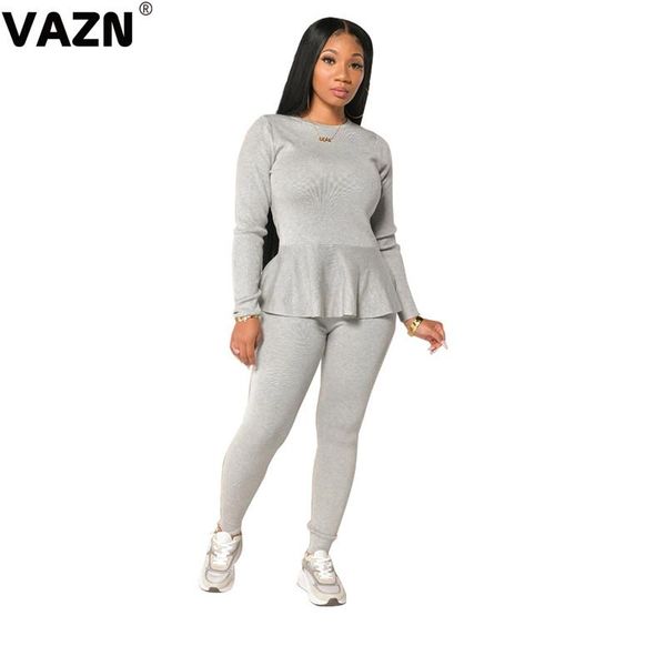 vazn 2020 solid novelty cross bandage high waist full sleeve group long pants slim women 2 piece set, Gray
vazn 2020 solid novelty cross bandage high waist full sleeve group long pants slim women 2 piece set, Gray