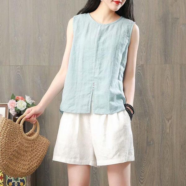 summer new arts style women solid sleeveless tank loose cotton linen femme tank all-matched casual basic tank s985, White
summer new arts style women solid sleeveless tank loose cotton linen femme tank all-matched casual basic tank s985, White