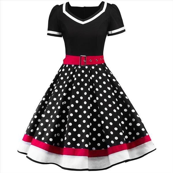 plus size s 4xl women black red polka dot vintage dress rockabilly swing pin up ladies summer party dresses elegant vestidos, Black;gray
plus size s 4xl women black red polka dot vintage dress rockabilly swing pin up ladies summer party dresses elegant vestidos, Black;gray