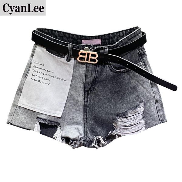 cyanlee denim shorts woman summer 2021 high waist wide leg loose korean style solid patchwork short trousers casual femal jeans, White;black
cyanlee denim shorts woman summer 2021 high waist wide leg loose korean style solid patchwork short trousers casual femal jeans, White;black