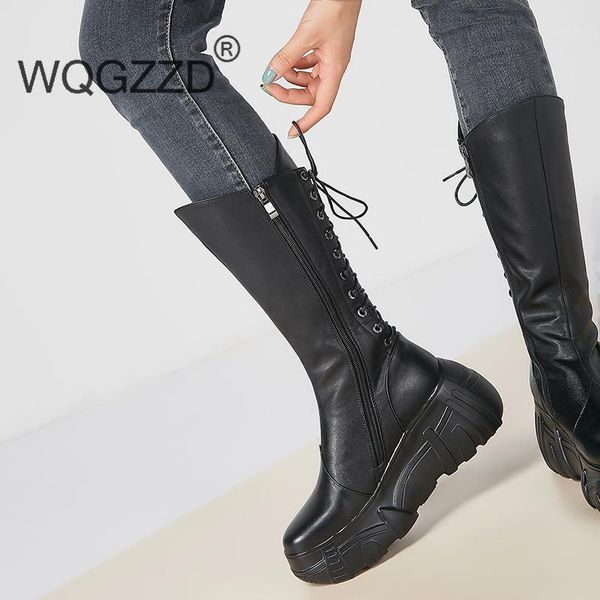 bottom increasing mid-calf boots women winter shoes cow leather cross-tied round toe motorcycle boots zapatos mujer1, Black
bottom increasing mid-calf boots women winter shoes cow leather cross-tied round toe motorcycle boots zapatos mujer1, Black
