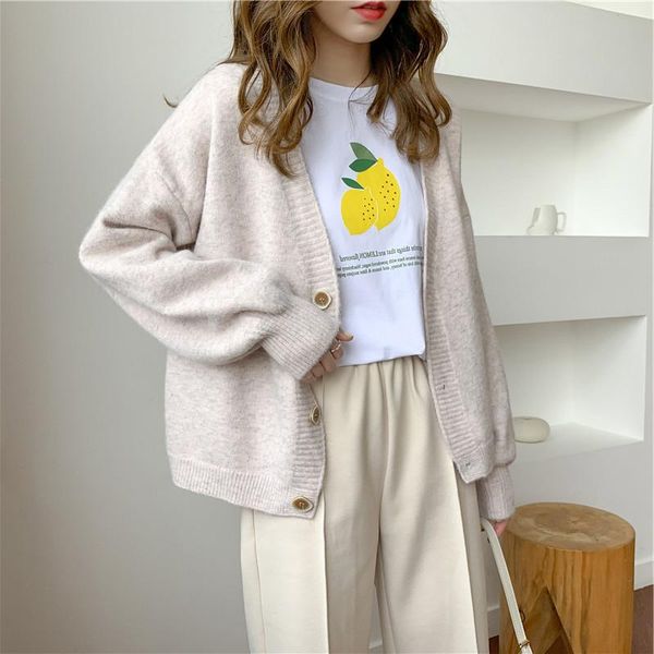 women's knits & tees 2021 autumn winter cardigan sweater knitted oversized jacket girls korean chic woman's cashmere, White
women's knits & tees 2021 autumn winter cardigan sweater knitted oversized jacket girls korean chic woman's cashmere, White