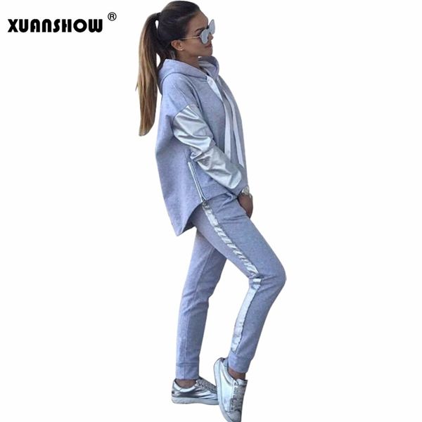 xuanshow streetwear cotton casual tracksuit women's autumn winter zipper irregular stitching hoodies long pant two piece suit y200110, White
xuanshow streetwear cotton casual tracksuit women's autumn winter zipper irregular stitching hoodies long pant two piece suit y200110, White