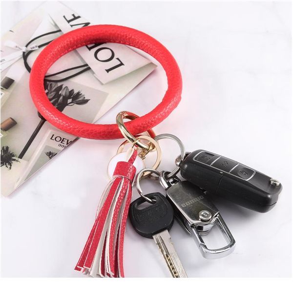 new fashion pu leather round key chain custom circle tassel wristlet bracelet keychains women girl key ring jewe jllykn
new fashion pu leather round key chain custom circle tassel wristlet bracelet keychains women girl key ring jewe jllykn