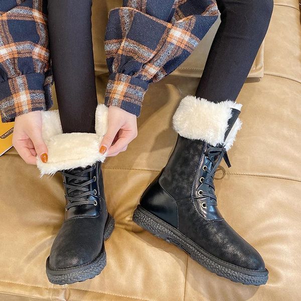 rimocy patchwork pu furry snow boots women lace-up high-leather shoes woman new winter warm short plush platform ankle boots, Black
rimocy patchwork pu furry snow boots women lace-up high-leather shoes woman new winter warm short plush platform ankle boots, Black