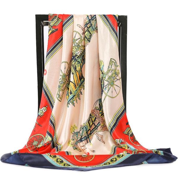 scarves women silk scarf fashion carriage print square head lady shawls foulard satin hijab 90cm, Blue;gray
scarves women silk scarf fashion carriage print square head lady shawls foulard satin hijab 90cm, Blue;gray