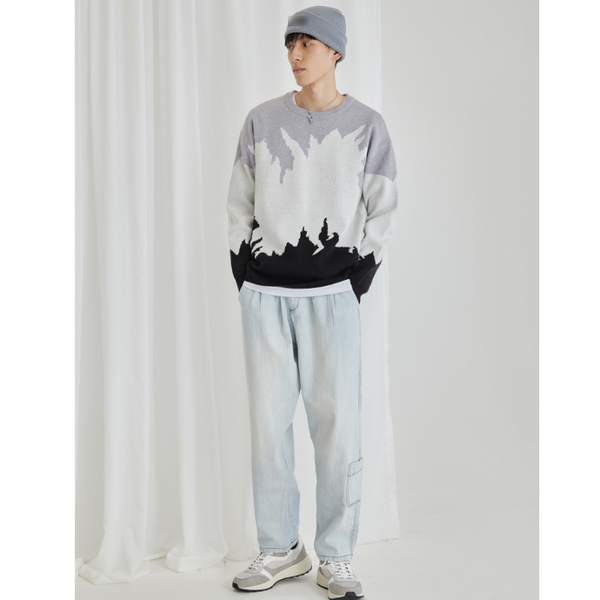 autumn winter sweater men round neck fashion color matching irregular knitted casual basic bottoming long sleeve pullover, White;black
autumn winter sweater men round neck fashion color matching irregular knitted casual basic bottoming long sleeve pullover, White;black