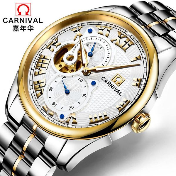 business mens watches carnival automatic watch men waterproof 24 hours luminous tourbillon mechanical watch men, Slivery;brown
business mens watches carnival automatic watch men waterproof 24 hours luminous tourbillon mechanical watch men, Slivery;brown