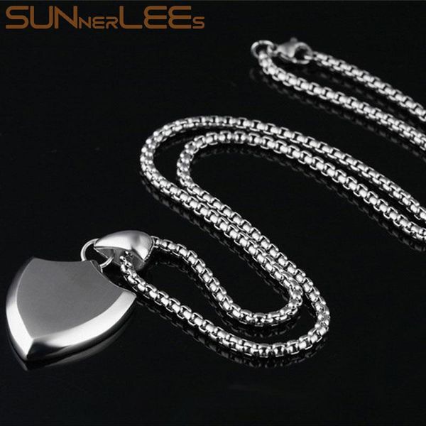 pendant necklaces sunnerlees fashion jewelry stainless steel necklace triangle shield link chain men gift sp25, Silver
pendant necklaces sunnerlees fashion jewelry stainless steel necklace triangle shield link chain men gift sp25, Silver