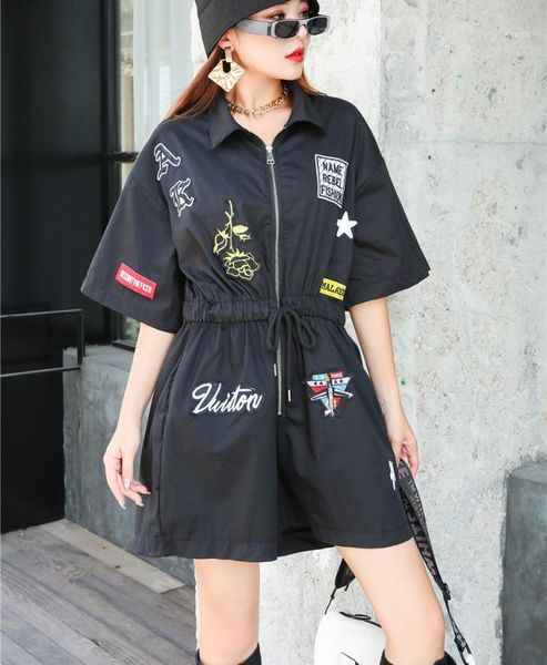 women high street drawstring short jumpsuit black casual turn down collar romper new one piece overalls shorts1, Black;white
women high street drawstring short jumpsuit black casual turn down collar romper new one piece overalls shorts1, Black;white