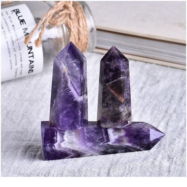 1pc natural crystal fantasy amethyst hexagonal column crystal point mineral ornament magic repair home decoration de qylrfs, Black
1pc natural crystal fantasy amethyst hexagonal column crystal point mineral ornament magic repair home decoration de qylrfs, Black