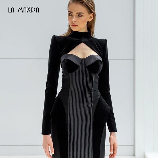 casual dresses 2021 winter black 2 two-piece long sleeve high neck hollow out midi dress bodycon club evening party vestidos, Black;gray
casual dresses 2021 winter black 2 two-piece long sleeve high neck hollow out midi dress bodycon club evening party vestidos, Black;gray