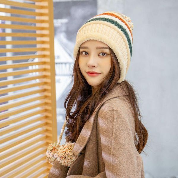 beanie/skull caps winter woollen hat for women korean version plus wool ball knit cap rainbow coloured warm ear protection, Blue;gray
beanie/skull caps winter woollen hat for women korean version plus wool ball knit cap rainbow coloured warm ear protection, Blue;gray