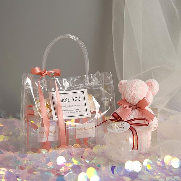 gift wrap pvc transparent tote bag ribbon bow-knot decoration candy box package bags wedding bridesmaid packaging party supplies
gift wrap pvc transparent tote bag ribbon bow-knot decoration candy box package bags wedding bridesmaid packaging party supplies