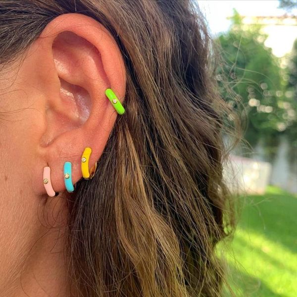 gold color fashion women jewelry neon enamel 7 color cz mini small huggie hoop earring, Golden;silver
gold color fashion women jewelry neon enamel 7 color cz mini small huggie hoop earring, Golden;silver