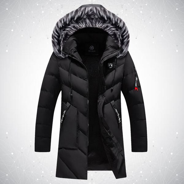 winter coats parka windproof fur collar male thin air long cotton jacket quilted fine fit, Black
winter coats parka windproof fur collar male thin air long cotton jacket quilted fine fit, Black