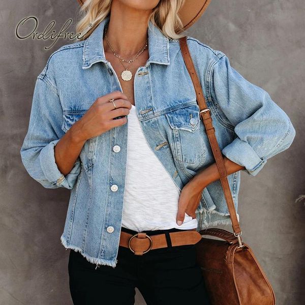 women's jackets ordi2021 autumn oversized women denim jacket long sleeve blue ripped casual jeans streetwear coats, Black;brown
women's jackets ordi2021 autumn oversized women denim jacket long sleeve blue ripped casual jeans streetwear coats, Black;brown