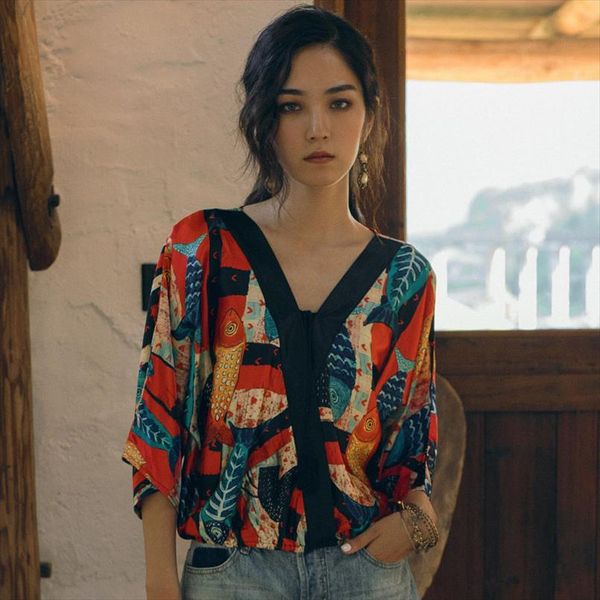 mumuzi contrast color 3 4 flare sleeve women v neck butterfly vintage japanese kimono blouse 2020 fish print retro blouses, White
mumuzi contrast color 3 4 flare sleeve women v neck butterfly vintage japanese kimono blouse 2020 fish print retro blouses, White