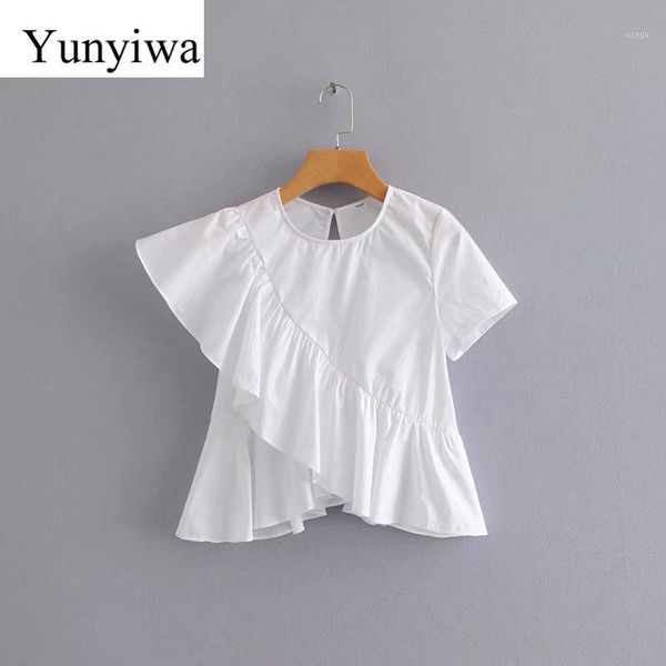 2020 women korean sweet solid color ruffles casual irregular blouse shirts women short sleeve blusas summer white 1
2020 women korean sweet solid color ruffles casual irregular blouse shirts women short sleeve blusas summer white 1