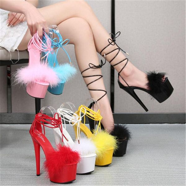 slippers size 34-43 women's sandals 2021 summer waterproof platform transparent fur high heels cross straps thin heel pole dance shoe, Black
slippers size 34-43 women's sandals 2021 summer waterproof platform transparent fur high heels cross straps thin heel pole dance shoe, Black