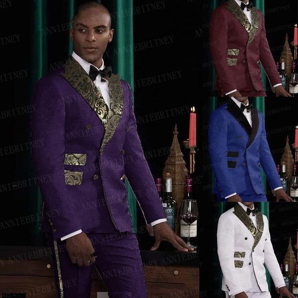 plus size double breasted mens purple wedding suits 2 piece set tailored gold collar groom prom dinner dress tuxedo jacket pants, White;black
plus size double breasted mens purple wedding suits 2 piece set tailored gold collar groom prom dinner dress tuxedo jacket pants, White;black