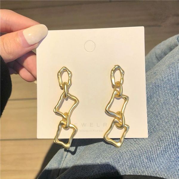 2021 boho irregular long chain earrings for women fashion gold square link drop dangle earring gift jewelry, Silver
2021 boho irregular long chain earrings for women fashion gold square link drop dangle earring gift jewelry, Silver