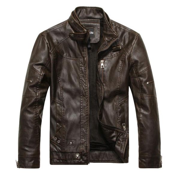 men's leather winter retro motorcycle washed pu jacket stand collar fleece jacket, Black;brown
men's leather winter retro motorcycle washed pu jacket stand collar fleece jacket, Black;brown