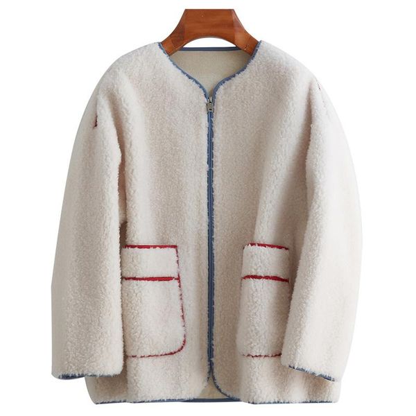 women's fur & faux jacket 100% genuine wool korean coats soft warm 2021 sheep shearing coat ropa de mujer zjt734, Black
women's fur & faux jacket 100% genuine wool korean coats soft warm 2021 sheep shearing coat ropa de mujer zjt734, Black