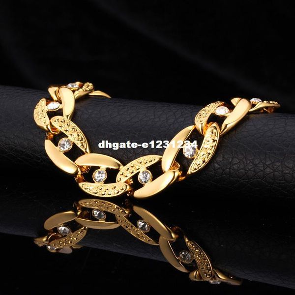 trendy u7 wholesale gold rhinestone 15 plated mm thick link chain eyes bracelet men jewelry h3011, Golden;silver
trendy u7 wholesale gold rhinestone 15 plated mm thick link chain eyes bracelet men jewelry h3011, Golden;silver