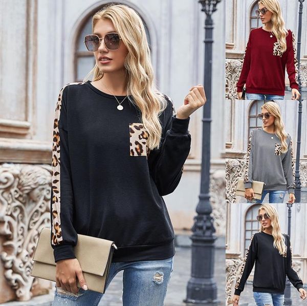 autumn winter 2020 european and american women's leopard print long sleeve t-shirt for women, White
autumn winter 2020 european and american women's leopard print long sleeve t-shirt for women, White