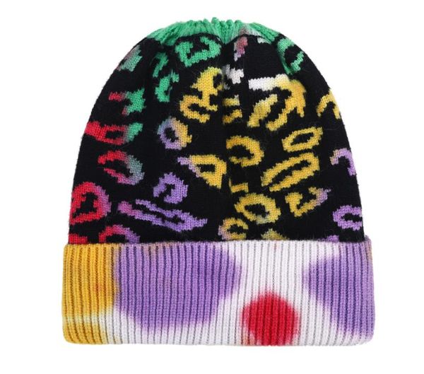 горячая галстук краситель леопардовый манжет зимняя шапка для женщин мода девушки женские красочные теплые вязать часы шляпа мягкая зимняя ч, Blue;gray