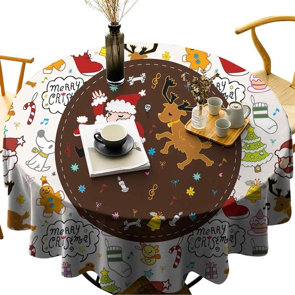 luxurious round table cloth wrinkle resistant dancing santa and reindeer happy new year cute childish party icons doodle
luxurious round table cloth wrinkle resistant dancing santa and reindeer happy new year cute childish party icons doodle
