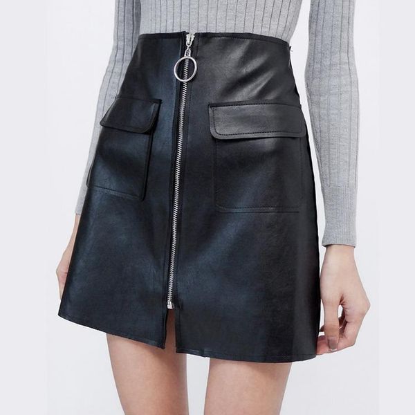 qooth 2018 plain faux leather skirt black mid waist zip front pu skirt women elegant sheath above knee mini qh15811
qooth 2018 plain faux leather skirt black mid waist zip front pu skirt women elegant sheath above knee mini qh15811