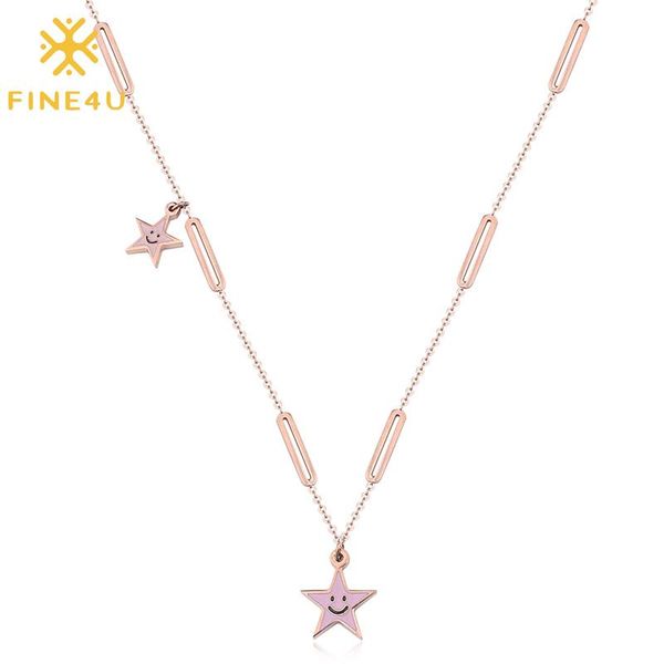 pendant necklaces fine4u n407 stainless steel star smile necklace rose gold color chain dainty jewelry for women, Silver
pendant necklaces fine4u n407 stainless steel star smile necklace rose gold color chain dainty jewelry for women, Silver