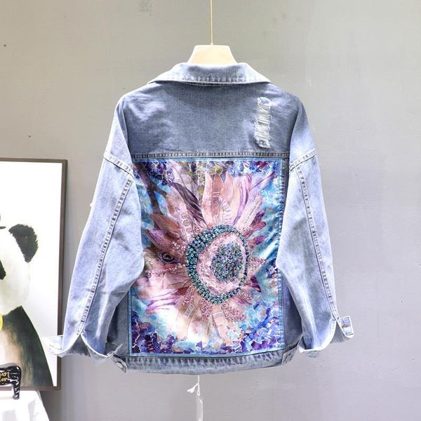 denim jacket ins women's spring 2020 new loose korean-style personality heavy industry ripped bf jacket jean jacket coat student, Black;brown
denim jacket ins women's spring 2020 new loose korean-style personality heavy industry ripped bf jacket jean jacket coat student, Black;brown