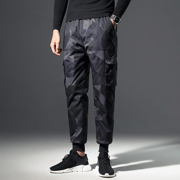 men's pants man down logo han edition warm winter camouflage cargo leisure beam foot trousers, Black
men's pants man down logo han edition warm winter camouflage cargo leisure beam foot trousers, Black