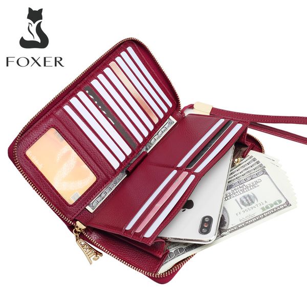 foxer women cow leather wallet female long clutch bags with wristlet lady card holder wallets coin purse cellphone bag 256001f c1115, Red;black
foxer women cow leather wallet female long clutch bags with wristlet lady card holder wallets coin purse cellphone bag 256001f c1115, Red;black