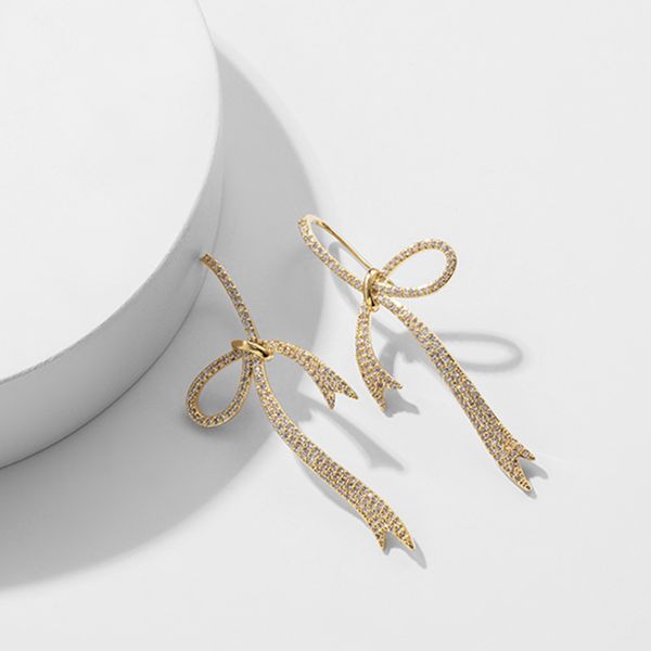 wholesale-french flexible bow s925 silver needle zircon micro-inlaid long face thin earrings earrings super fairy earrings, Golden;silver
wholesale-french flexible bow s925 silver needle zircon micro-inlaid long face thin earrings earrings super fairy earrings, Golden;silver