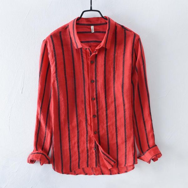 men's casual shirts striped long sleeve cotton and linen men brand red shirt for fashion male comfortable stripe, White;black
men's casual shirts striped long sleeve cotton and linen men brand red shirt for fashion male comfortable stripe, White;black