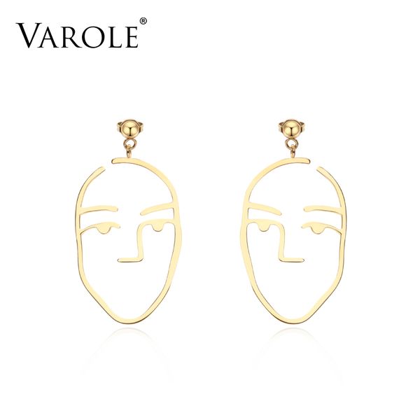 varole new simple style man face shape earrings for women gold color long drop earring for woman wholesale
varole new simple style man face shape earrings for women gold color long drop earring for woman wholesale