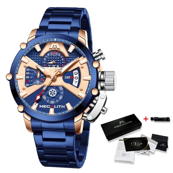 megalith 2020 men's watch brand luxury clock stainless steel luminous waterproof quartz watch men's chronograph sports watch wmtej, Silver
megalith 2020 men's watch brand luxury clock stainless steel luminous waterproof quartz watch men's chronograph sports watch wmtej, Silver