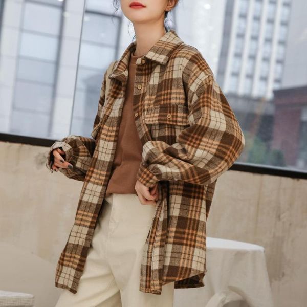 korean fashion purple khaki plaid women's blouse jacket wild retro long sleeve lapel shirt jacket women, White
korean fashion purple khaki plaid women's blouse jacket wild retro long sleeve lapel shirt jacket women, White
