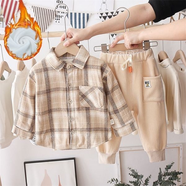 fashion plaid children's sets warm plush shirt+pants baby boy clothes suits long sleeve kids tracksuits boys party coat 220212, White
fashion plaid children's sets warm plush shirt+pants baby boy clothes suits long sleeve kids tracksuits boys party coat 220212, White